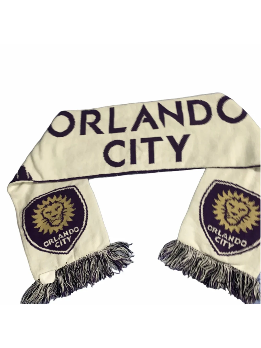 Orlando City Soccer Scarf One Size White and Purple